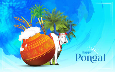 Indian Festival Pongal Background Template Design - Pongal Festival Background Template Design