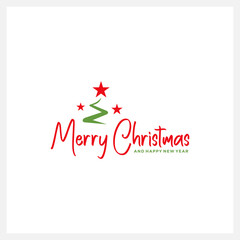 Fototapeta na wymiar Christmas and Happy New Year logo vector Typography
