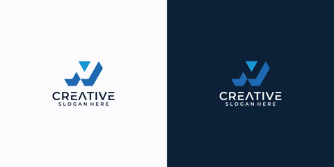 Gradient n letter logo template