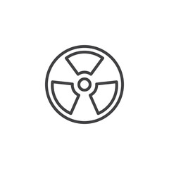 Radiation hazard sign line icon
