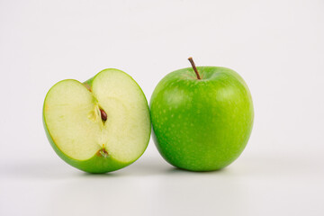 Fresh green apple isolated on white background