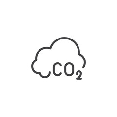 CO2 cloud line icon