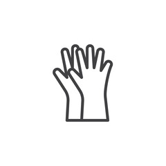 Rubber gloves line icon