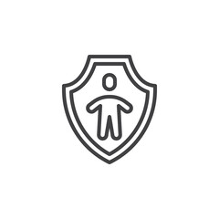 Human health protection line icon