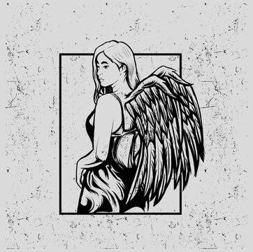 woman angel  silhouette  