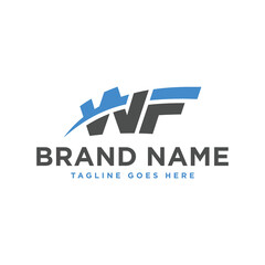 monogram vector illustration logo with letter WF