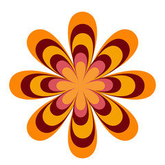 Abstract colorful geometric flower 