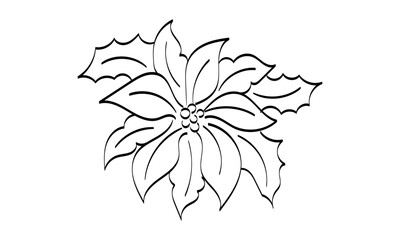 Vintage Holiday Icon. Hand Drawn outline Christmas Illustration. Vector element for Christmas Design