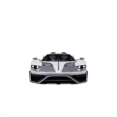 Obraz na płótnie Canvas Concept Metallic White Sports Car