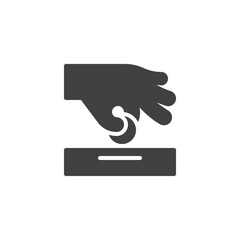 Donate hand vector icon