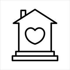 love house icon vector on white background, eps 10.