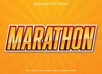 marathon text effect template with abstract background style use for business logo and brand