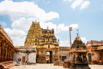 Inner view of Virupaksha temple hampi karnataka india. unesco world heritage site