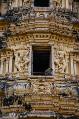 Closeup view of Architecture of Inner Virupaksha temple gopuram or gopura hampi karnataka india. unesco world heritage site
