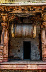 Fototapeta na wymiar Vintage Dhol at Virupaksha temple hampi karnataka india. unesco world heritage site