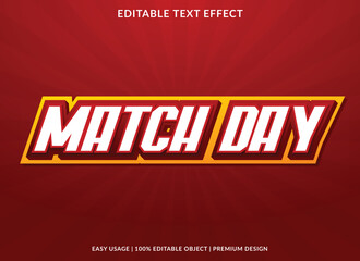 match day text effect template with abstract background style use for business logo and brand