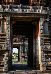 Fototapeta na wymiar Beautiful Architecture Gateway of achyutaraya temple hampi karnataka india. unesco world heritage site