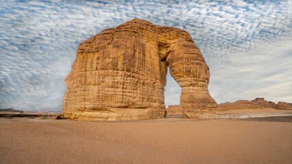 The famous of Elephant Rock at Saudi Arabia