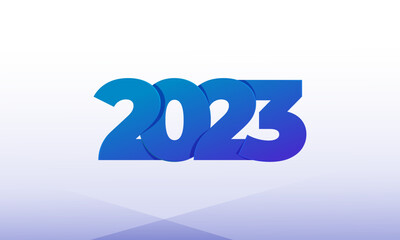 2023 new year modern colorful overlapping illustration with simple shapes for calendar or greeting card