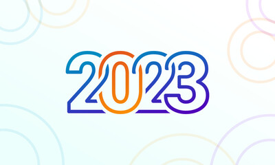 2023 new year modern colorful overlapping illustration with simple shapes for calendar or greeting card