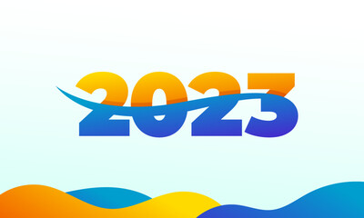 2023 new year modern colorful illustration with simple shapes for calendar or greeting card