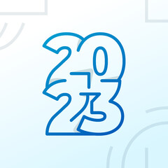 2023 new year modern colorful overlapping illustration with simple shapes for calendar or greeting card
