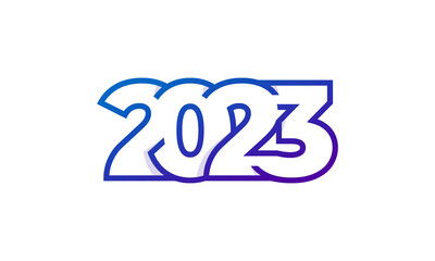 2023 new year modern colorful overlapping illustration with simple shapes for calendar or greeting card