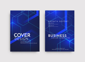 Modern brochure template geometric design set