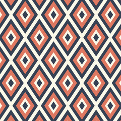 Obraz premium Seamless pattern in retro style. Abstract texture decorative 50`s, 60's, 70's style. Can be used for fabric, wallpaper, textile, wall decoration. Vector illustration