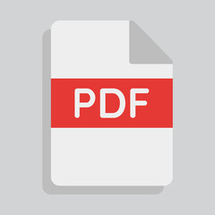 PDF file icon in flat style, use for website mobile app presentation