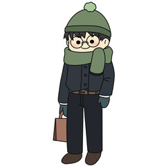 winter dress illustration