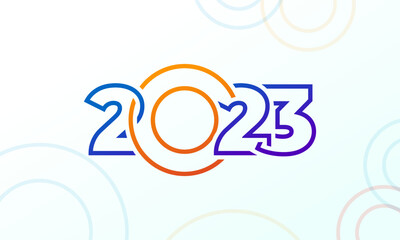 2023 new year modern colorful illustration with simple shapes for calendar or greeting card