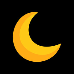 Obraz na płótnie Canvas Vector illustration of a yellow crescent moon