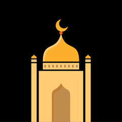 Mosque vector in cartoon style