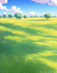 Artwork of grassy summer field