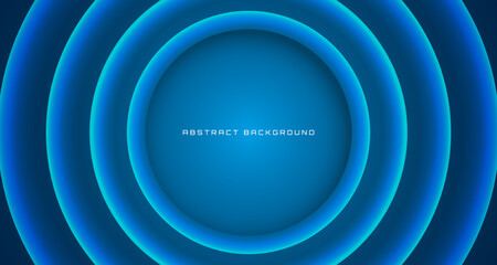 3D blue techno abstract background overlap layer on dark space with light circles decoration. Graphic design element cutout style concept for banner, flyer, card, brochure cover, or landing page