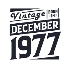 Vintage born in December 1977. Born in December 1977 Retro Vintage Birthday