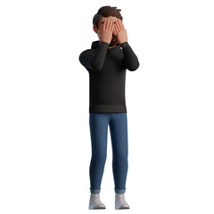 Shameful man 3d illustration