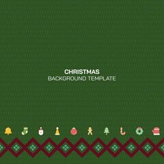 Illustration of abstract knitwear pattern with Christmas elements. Christmas background with blank space.