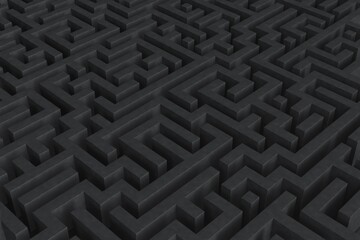 Abstract labyrinth background. Huge maze as a symbol of endless and inconclusive wandering in search of an exit, abstract background, 3D illustration.