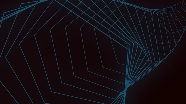 Blue neon repeat lines on black gradient, motion abstract futuristic, cyber, club and music style background