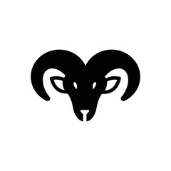 Black solid icon for ram head