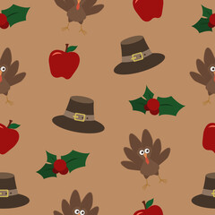 Seamless thanksgiving day pattern. Vector illustration for cards, posters, flyers, webs.