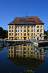 Fototapeta na wymiar Historical Water Mill at the River Aller in the Town Celle, Lower Saxony