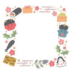 節分の日のイラストフレーム