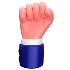 Businessman fist hands gesture sign 3d illustration