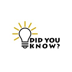 Did You Know label design with light bulb logo isolated on white background