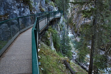 Hiking trail in Johnston Canyon in Banff National Park,Alberta,Canada,North America
