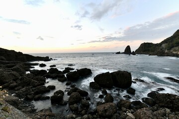 福井の日本海の夕景