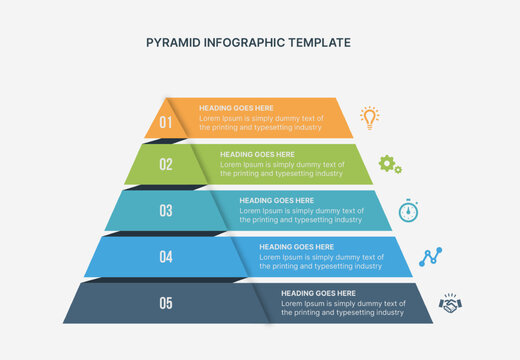 Triangle, pyramid chart infographic flat vector diagram for presentations